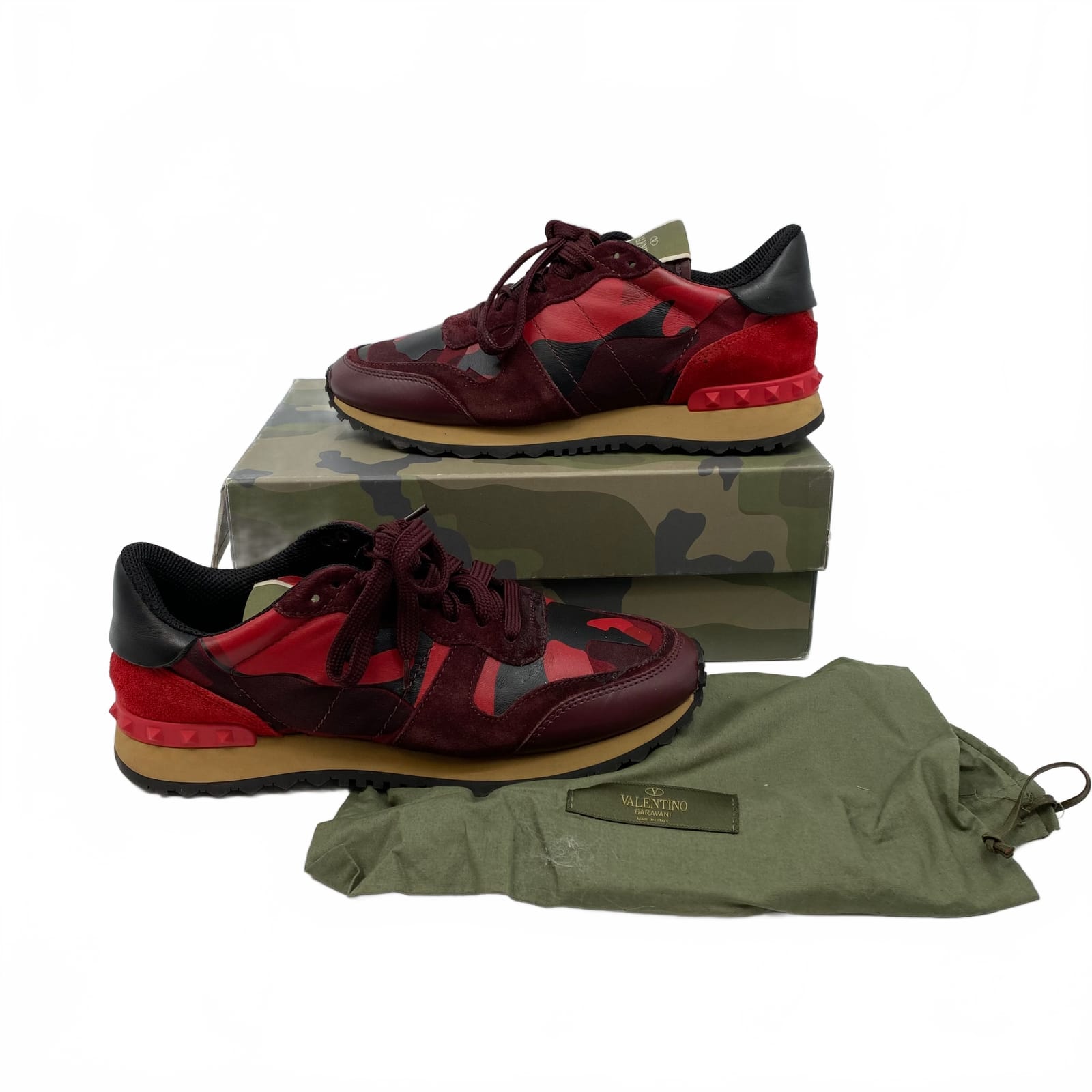 Valentino Red Black Leather Sneaker | Womenâs Eu39 (Us8.5)